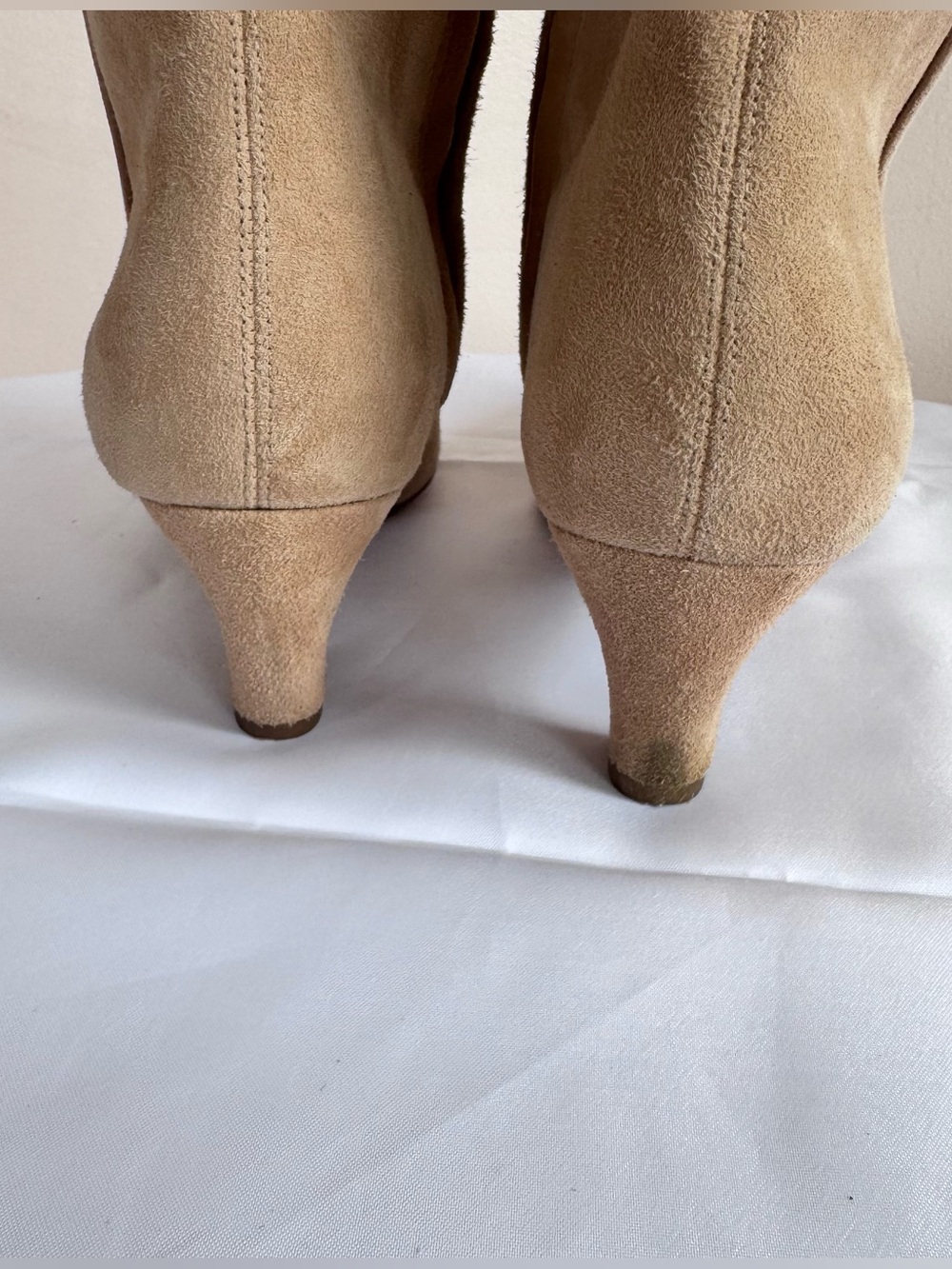 Sam Edelman Molly Suede Knee High Square Toe 2” Boot Light Golden Caramel Size 8 - Picture 8 of 13